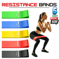 Resistance Bands Loop Set Of 5 Exercise Strength Workout Fitness Yoga Booty Band